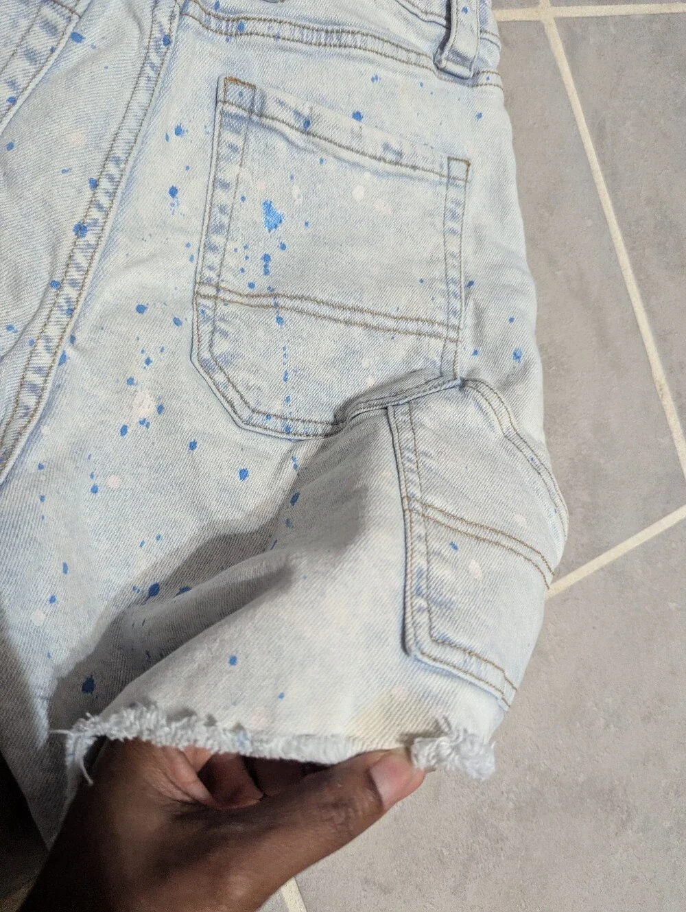 Wild Fable Size 2 Highest Rise Utility Paint Splatter Distressed Denim Shorts